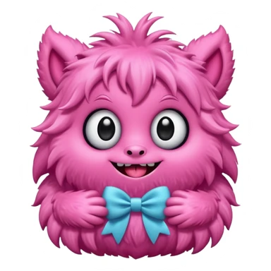 Kissy Missy character from Poppy Playtime, pink furry monster with big eyes and smile sticker