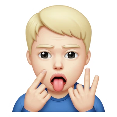 Quelqu’un ou quelque chose de bizarre qui tire la langue en tirant ses joue avec ses doits en mode t’a trop le seum sticker