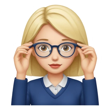 girl adjusting glasses portrait sticker