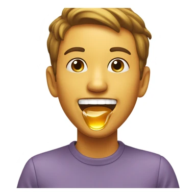 Smiling while honey pouring outta mouth sticker