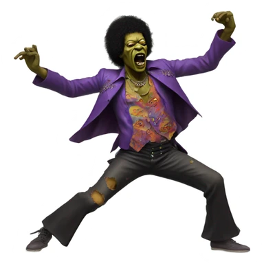 jimi hendrix zombie dancing sticker