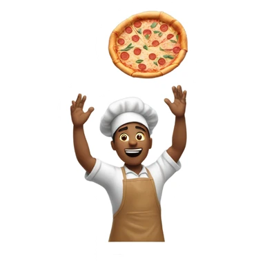 Person flipping pizza dough sticker
