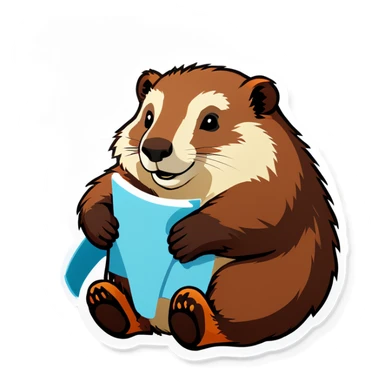 Marmot relax in hospital sticker