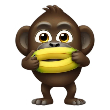 Gorille mange banane sticker
