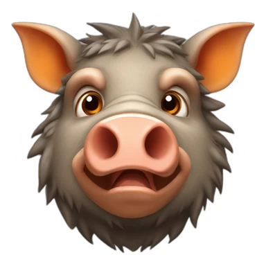 anthropomorphic boar with orange cheecks sticker
