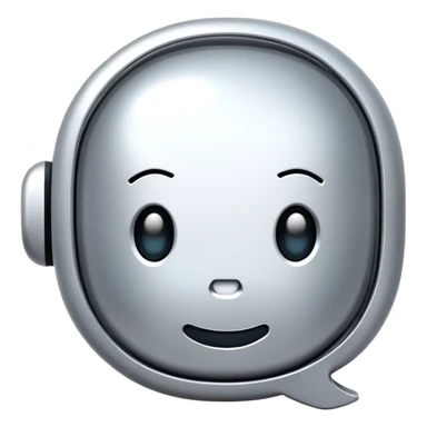 AI chat bubble with digital face, messaging bot icon sticker