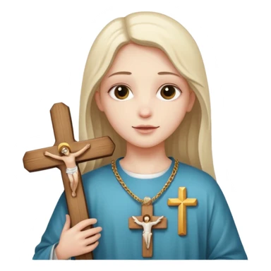 Holding a crucifix  sticker