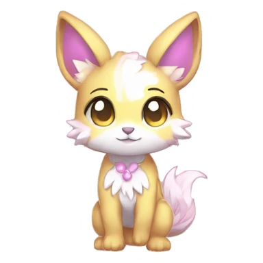 Cute Kawaii Chibi Anthro Sona Pretty Shiny Colorful Sparkly Fakemon Full Body sticker