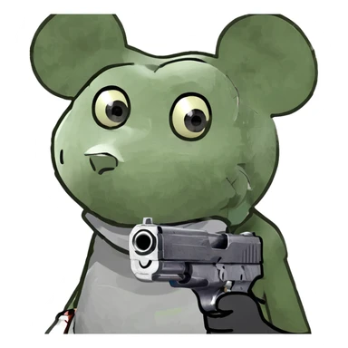 mickey mouse with a gun  sticker