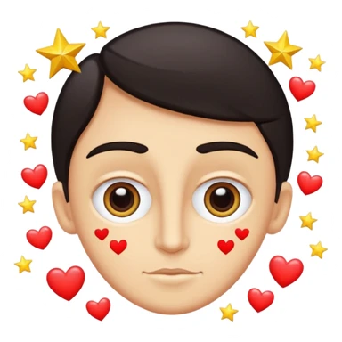 Quiero un emoji con el rostro de Félix de straykid, pero con los ojos más rasgados y con corazones, estrellas y destellos de luces alrededor, sobre su cabeza que diga "Te amo Josefa" con letras modernas pero cambia esos tonos que sean más naturales y que parezca un a persona oriental sticker