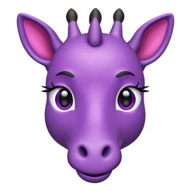 emoji de jirafa violeta con manchas rosadas  sticker