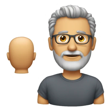Homem 55 anos, cabelo liso para o lado, grisalho sem barba, de óculos  sticker