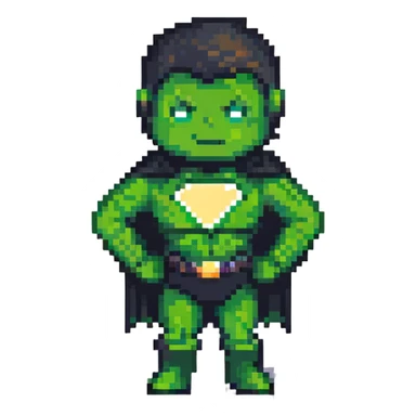 Hulk smashing, green superhero in action pose sticker