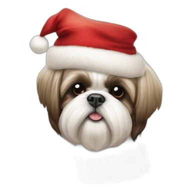 Shih tzu avec deco pere noel sticker
