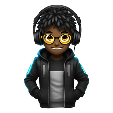 1 - anime ou chibi

2 - cabelo preto, mascara preta e cabelo preto e óculos de grau

3 - RPG e tecnologia

4 - Fones Headset com leds neon, terno preto e luvas  sticker