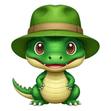 baby crocodile in hats sticker