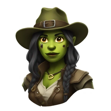 Fierce Orc ranger wearing fedora woman sticker