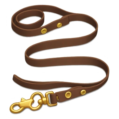 Brown dog leash with golden snap  sticker