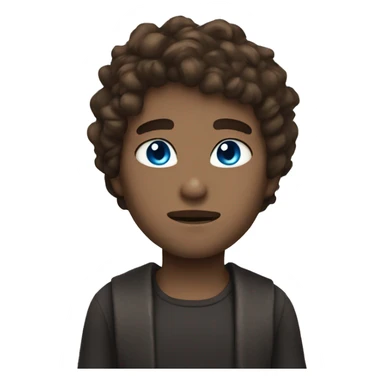 brown hair blue eyes black skin demon sticker