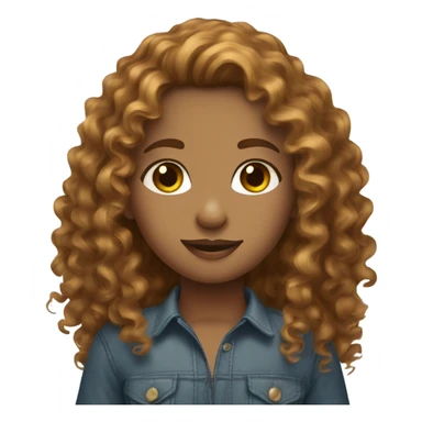 A curly golden brown hair girl with hazel eyes sticker