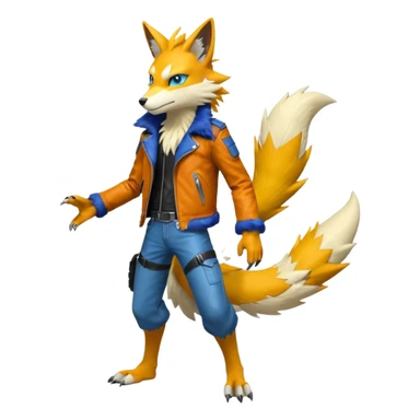 Ratchet-Lombax-Vernid-Zeraora-Renamon-Sergal-fusion, full body  sticker