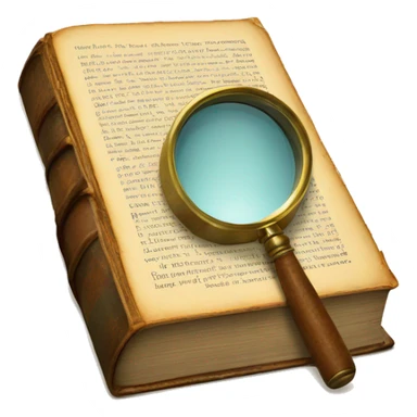 vintage book with magnifying glass sticker