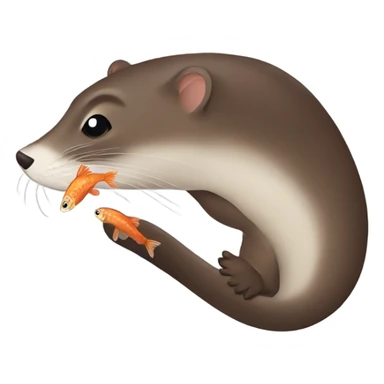 Mink with fish sticker