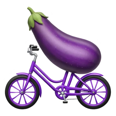 eggplant on a bike sticker