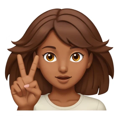 Brown hair girl flipping off camera  sticker