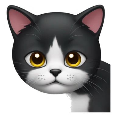 Black cat sad sticker