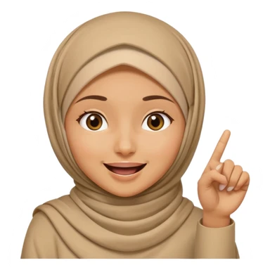Girl wearing hijab and pointing laughing sticker