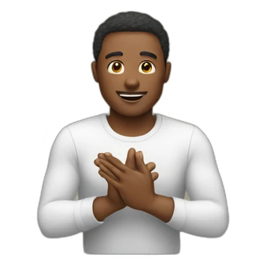 man saying thank you with his hands sticker