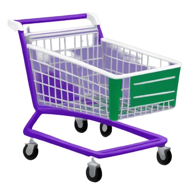 shopping cart purple white darkgreen sticker