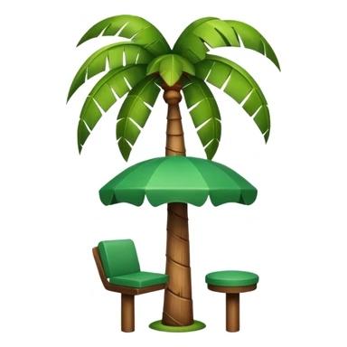 palm tree with a seat under it  sticker