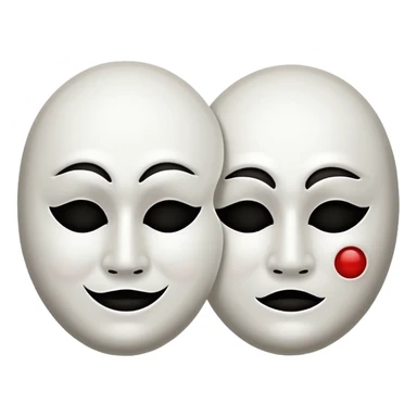 Two mask that is circling one is happy the other is sad sticker
