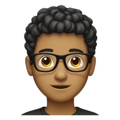 teenage boy with black square glasses sticker