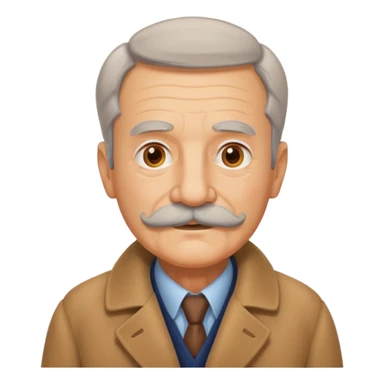 mustaches elderly man with coat sticker
