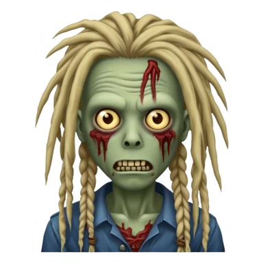 zombie with dreadlocks sticker