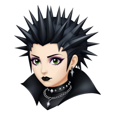 goth renaissance woman with spiked collar sticker