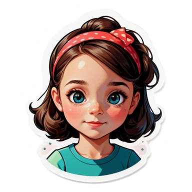 realistic portrait of girl sticker