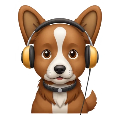 Dog with earphones  sticker