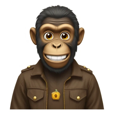 Stinky monkey man happy poop emoji sticker