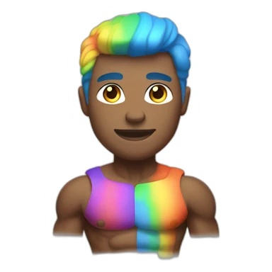Muscle gay with rainbow skin sticker
