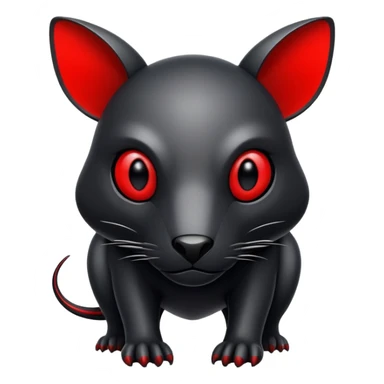 Modern futuristic black dark fakemon-animal-creature with red accents sticker