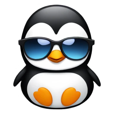 Penguin with sunglasses showing middle hand sticker