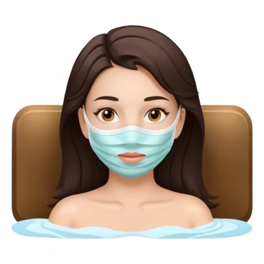 aesthetic brunette girl in spa face mask relaxe sticker