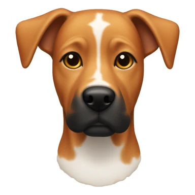 Ginger dog with black upright ears and black muzzle sticker