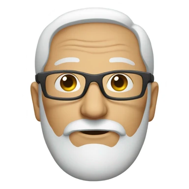 Old bearded man in glasses indoors sticker