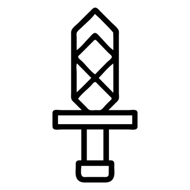 outlined diamond sword icon minimal and clean sticker