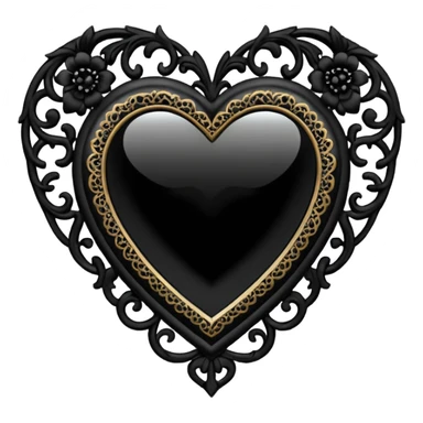 goth themed heart with a black lace mirror sticker